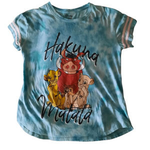 Disney Hakuna Matata blue tye dye short sleeve girls t-shirt